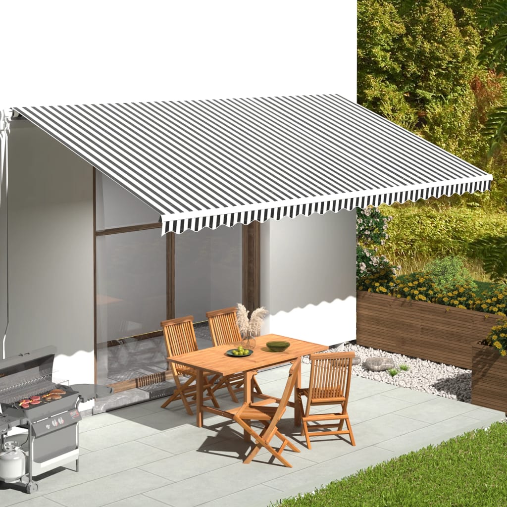 Vidaxl vervangingsdoek voor luifel 600x300 cm antracietkleurig en wit