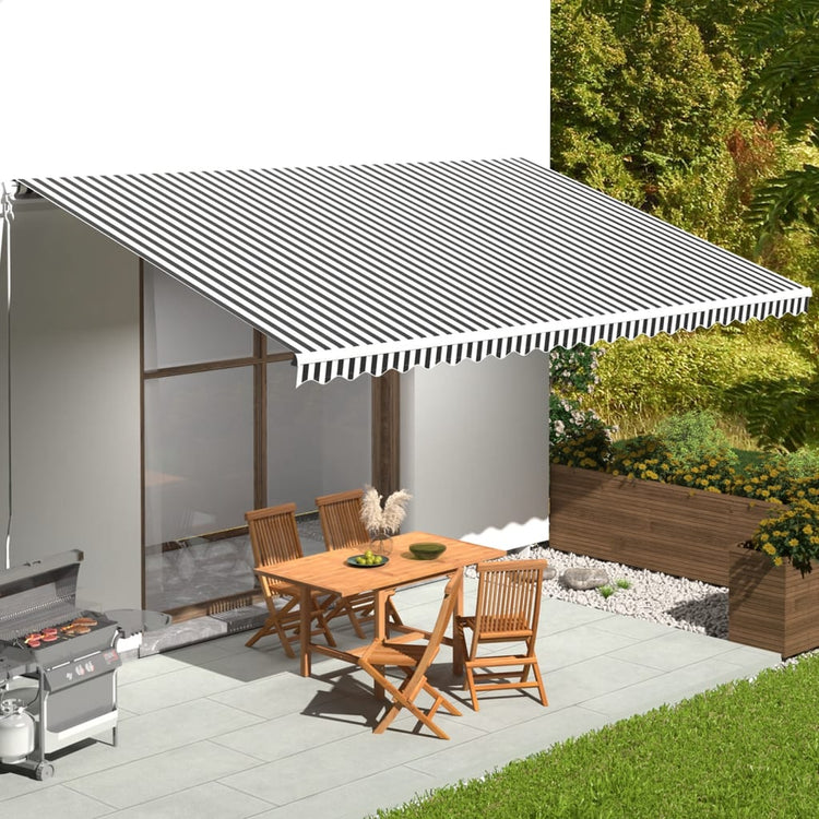 Vidaxl vervangingsdoek voor luifel 600x350 cm antracietkleurig en wit