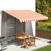 Vidaxl vervangingsdoek voor luifel 4,5x3,5 m polyester geel en oranje - afbeelding 1