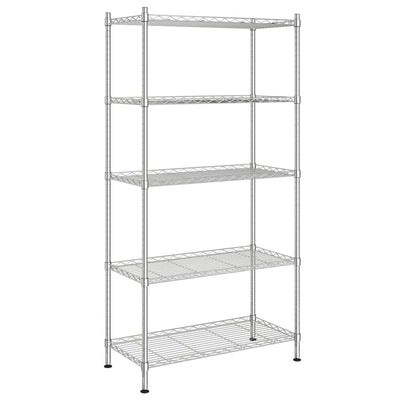 Vidaxl opbergrek 5-laags 250 kg 90x35x180 cm chroomkleurig