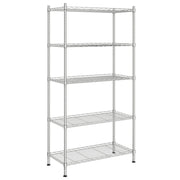 Vidaxl opbergrek 5-laags 250 kg 90x35x180 cm chroomkleurig - afbeelding 2