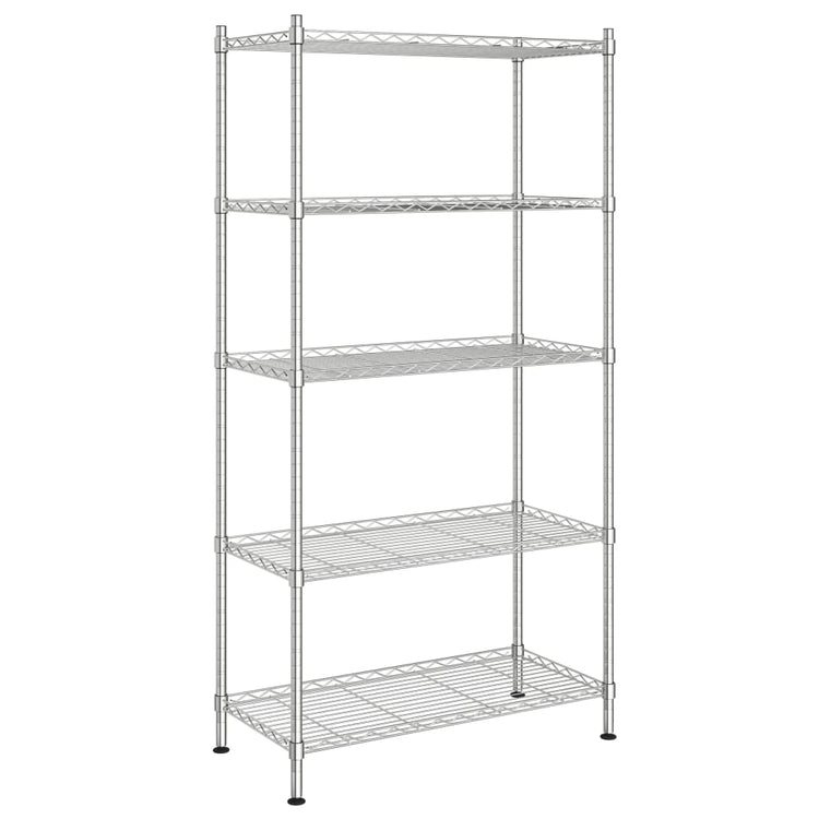 Vidaxl opbergrek 5-laags 250 kg 90x35x180 cm chroomkleurig
