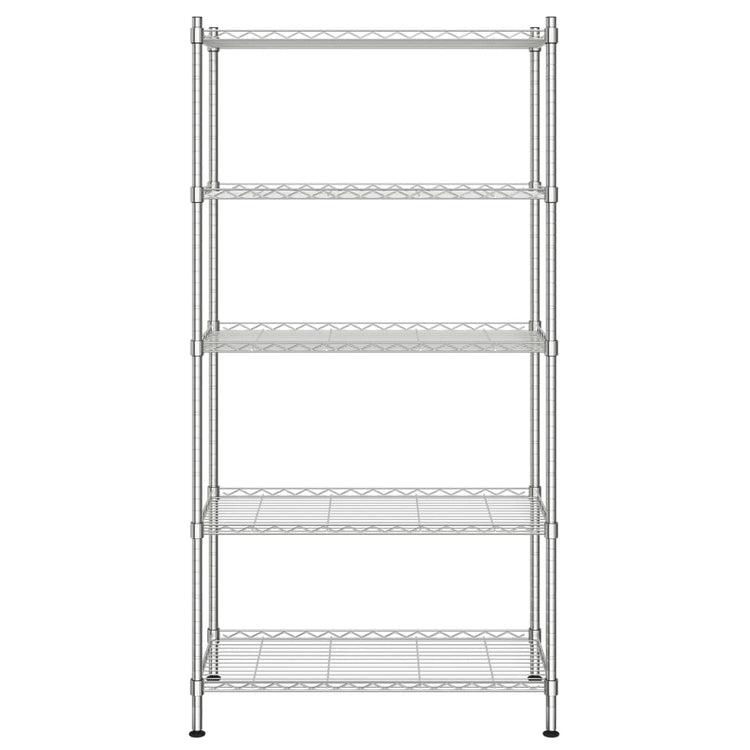 Vidaxl opbergrek 5-laags 250 kg 90x35x180 cm chroomkleurig