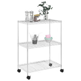 Vidaxl opbergrek met wielen 3-laags 150 kg 60x35x81 cm chroomkleurig - afbeelding 3