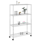 Vidaxl opbergrek 4-laags met wielen 200 kg 90x35x142 cm chroomkleurig - afbeelding 3