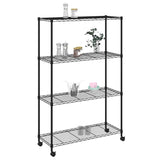 Vidaxl opbergrek 4-laags met wielen 200 kg 90x35x142 cm zwart - afbeelding 3
