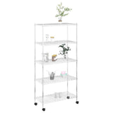Vidaxl opbergrek 5-laags met wielen 250 kg 75x35x155 cm chroomkleurig - afbeelding 3
