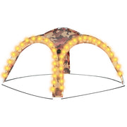 Vidaxl partytent met led en 4 zijwanden 3,6x3,6x2,3 m camouflage - afbeelding 2