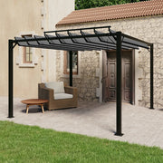 VidaXL Prieel met lamellendak 3x3 m stof en aluminium antracietkleurig - afbeelding 1