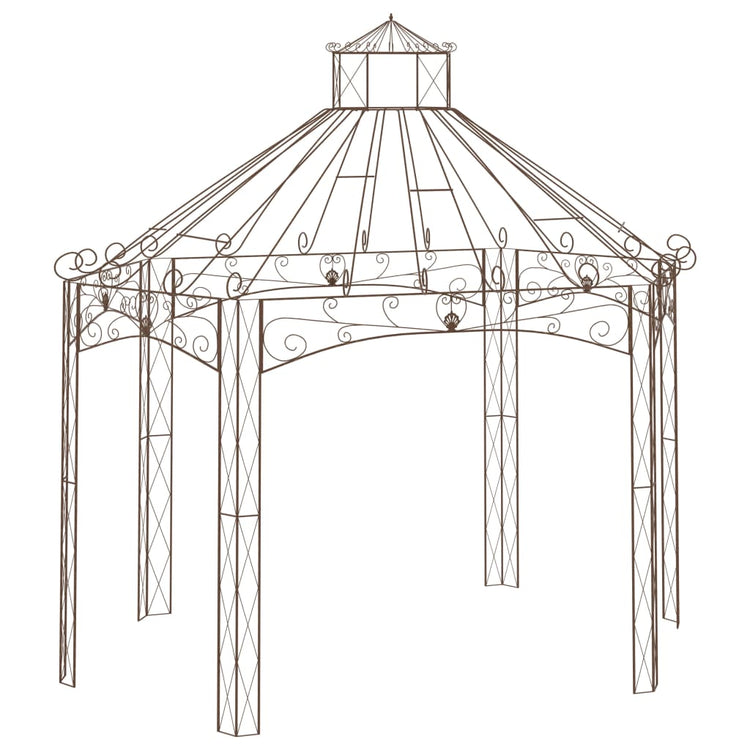 VidaXL Tuinpaviljoen 400x258x378 cm ijzer antiekbruin