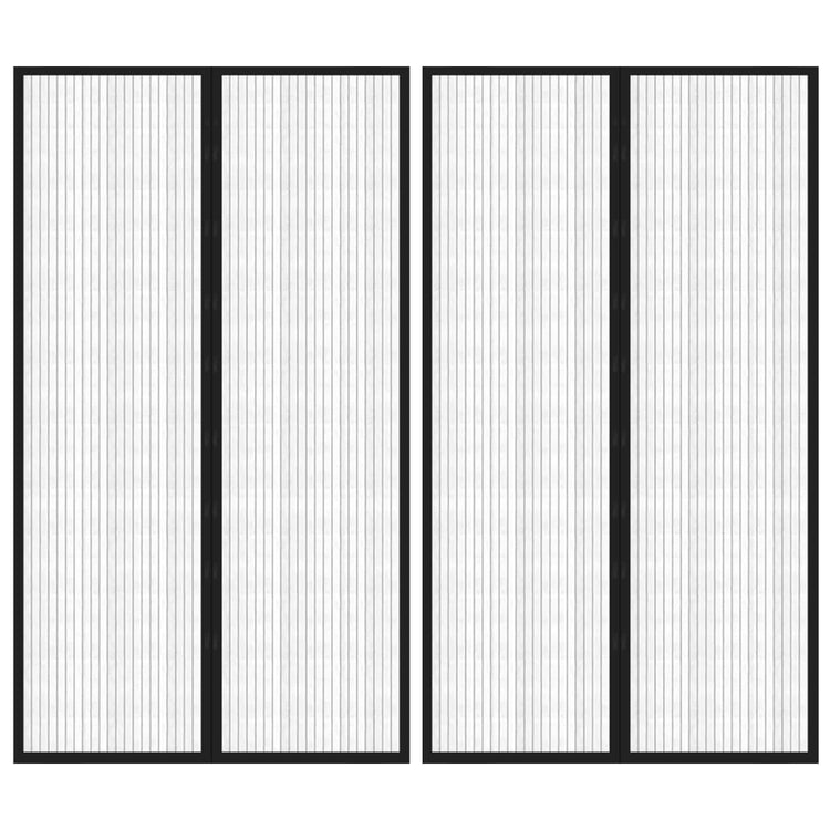 Vidaxl insectendeurgordijnen 2 st magnetisch 200x80 cm zwart