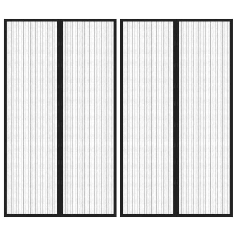 Vidaxl insectendeurgordijnen 2 st magnetisch 200x80 cm zwart