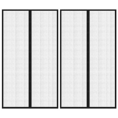 Vidaxl insectendeurgordijnen 2 st magnetisch 200x80 cm zwart