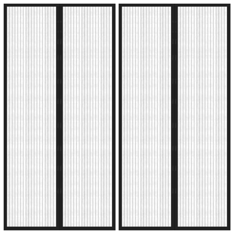 Vidaxl insectendeurgordijnen 2 st magnetisch 220x100 cm zwart