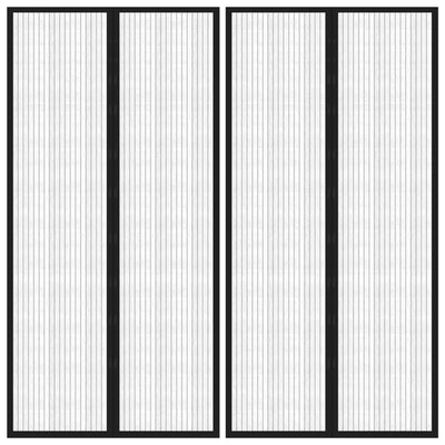 Vidaxl insectendeurgordijnen 2 st magnetisch 220x100 cm zwart