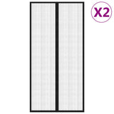 Vidaxl insectendeurgordijnen 2 st magnetisch 220x100 cm zwart - afbeelding 2