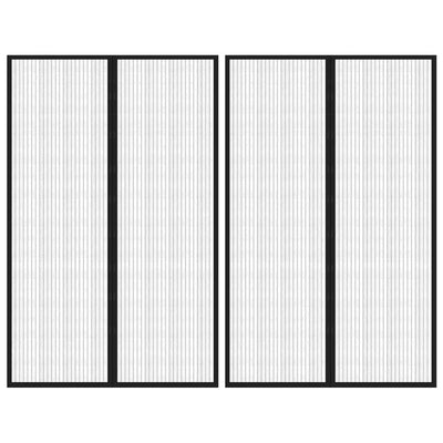 Vidaxl insectendeurgordijnen 2 st magnetisch 220x130 cm zwart