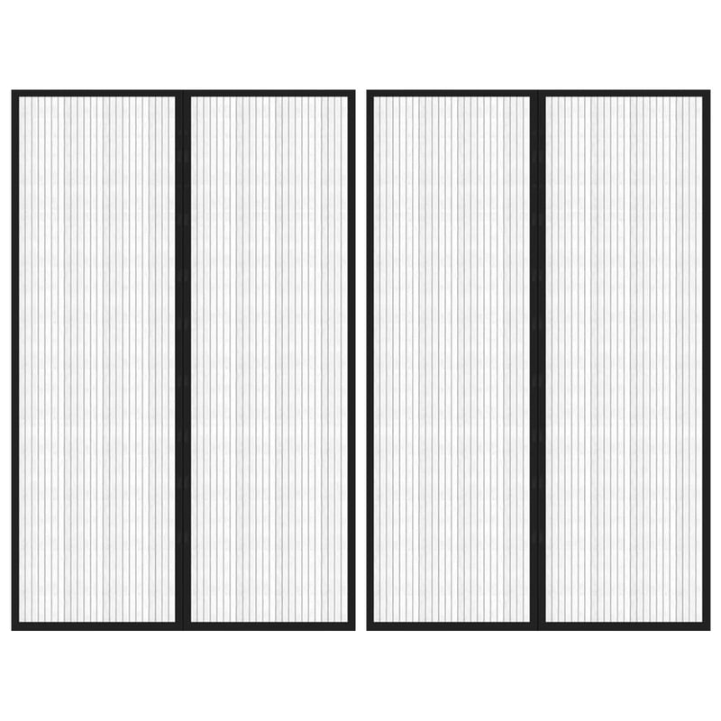 Vidaxl insectendeurgordijnen 2 st magnetisch 220x130 cm zwart