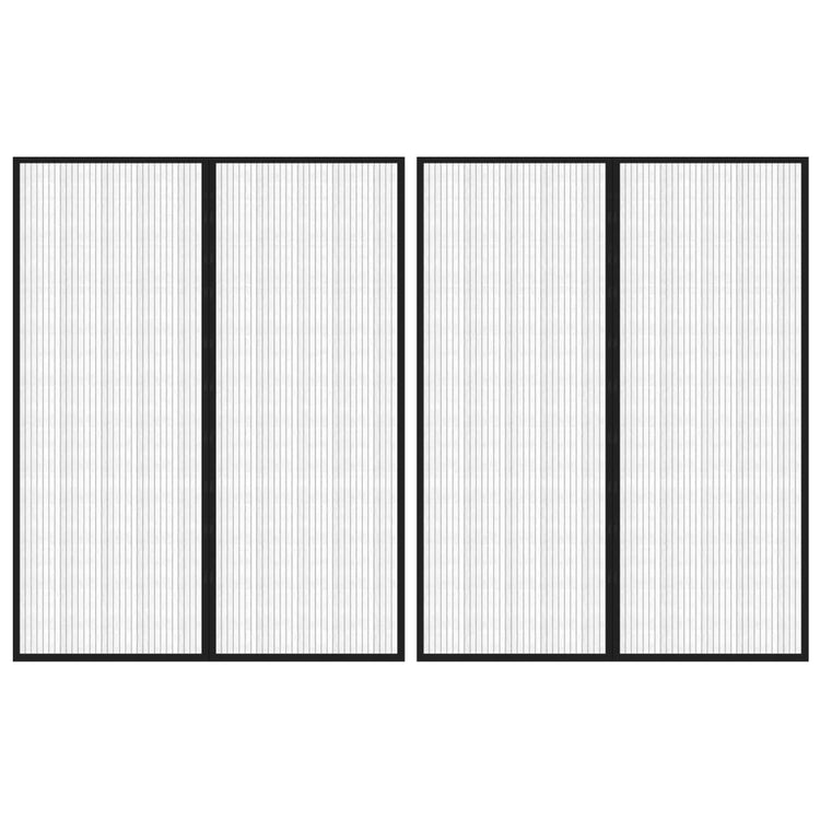 Vidaxl insectendeurgordijnen 2 st magnetisch 230x160 cm zwart
