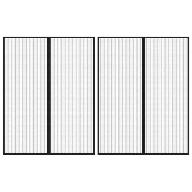 Vidaxl insectendeurgordijnen 2 st magnetisch 230x160 cm zwart