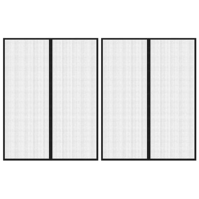 Vidaxl insectendeurgordijnen 2 st magnetisch 230x160 cm zwart