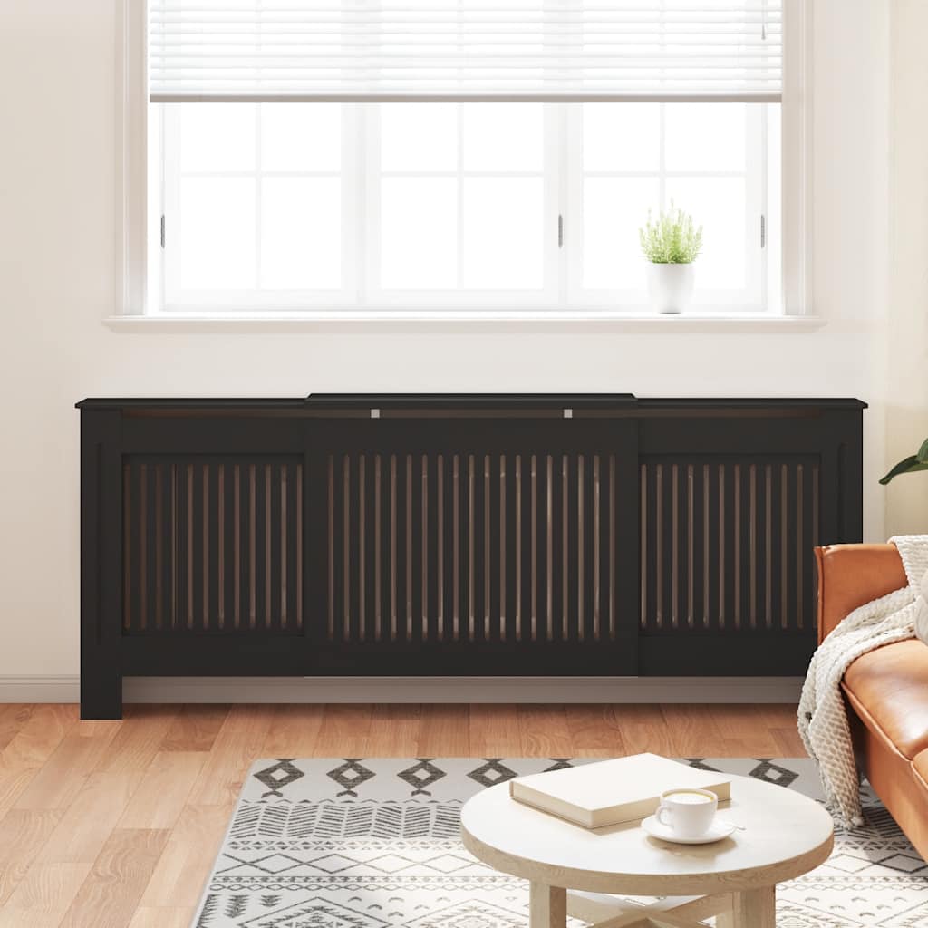 Vidaxl radiatorombouw 205 cm mdf zwart