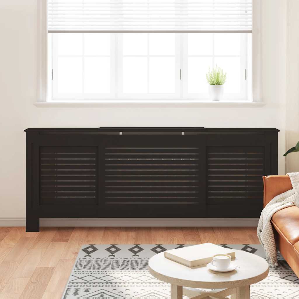 Vidaxl radiatorombouw 205 cm mdf zwart