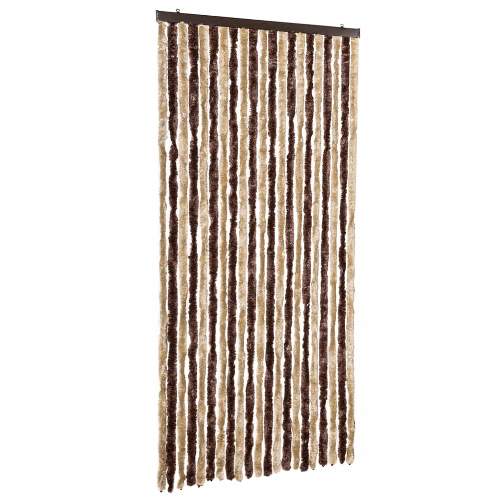 Vidaxl vliegengordijn 90x200 cm chenille beige en lichtbruin