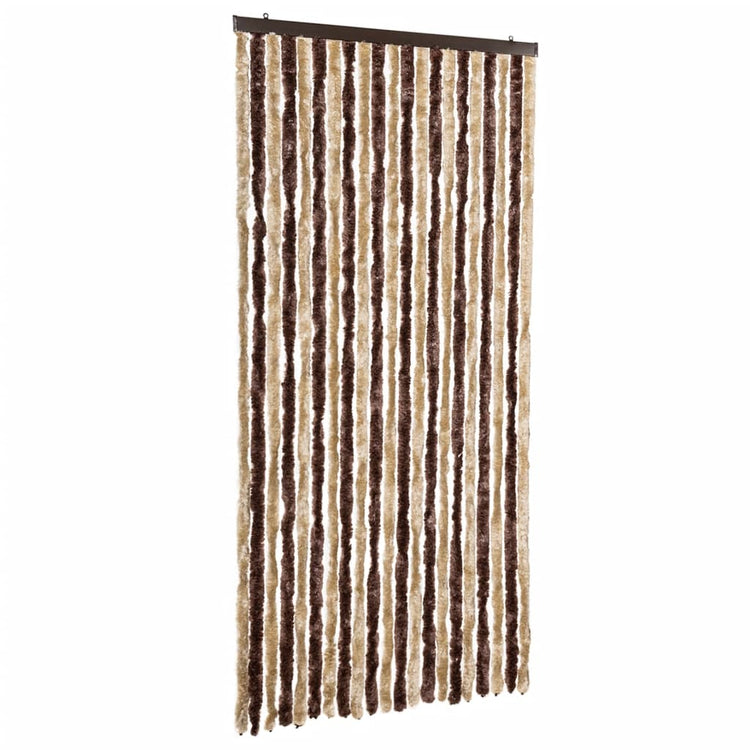 Vidaxl vliegengordijn 90x200 cm chenille beige en lichtbruin