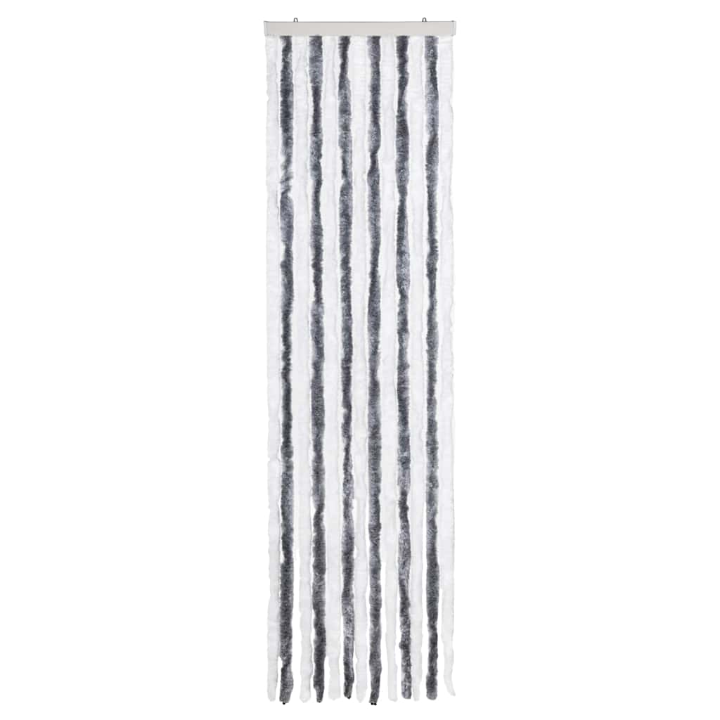 Vidaxl vliegengordijn 56x200 cm chenille grijs en wit