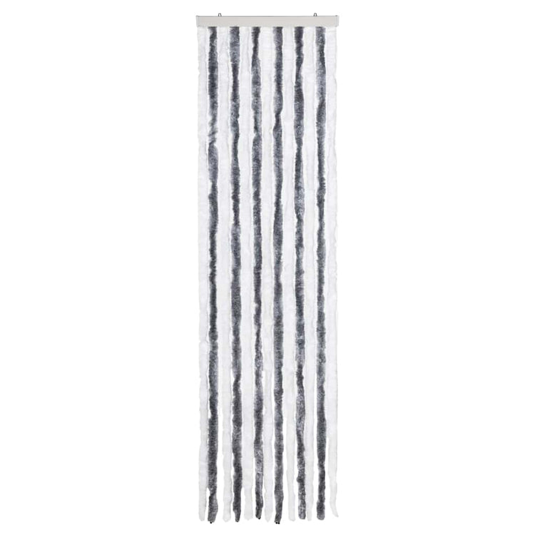 Vidaxl vliegengordijn 56x200 cm chenille grijs en wit