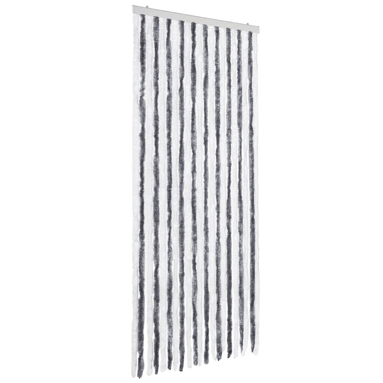 Vidaxl vliegengordijn 90x200 cm chenille grijs en wit