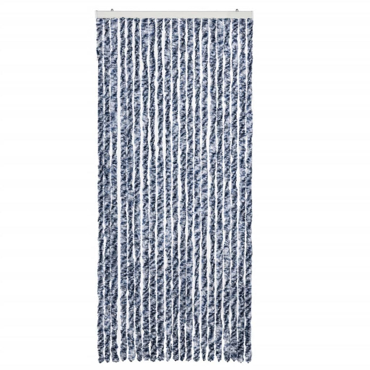 Vidaxl vliegengordijn 90x200 cm chenille blauw en wit