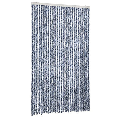 Vidaxl vliegengordijn 118x220 cm chenille blauw en wit