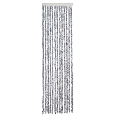 Vidaxl vliegengordijn 56x200 cm chenille wit en grijs
