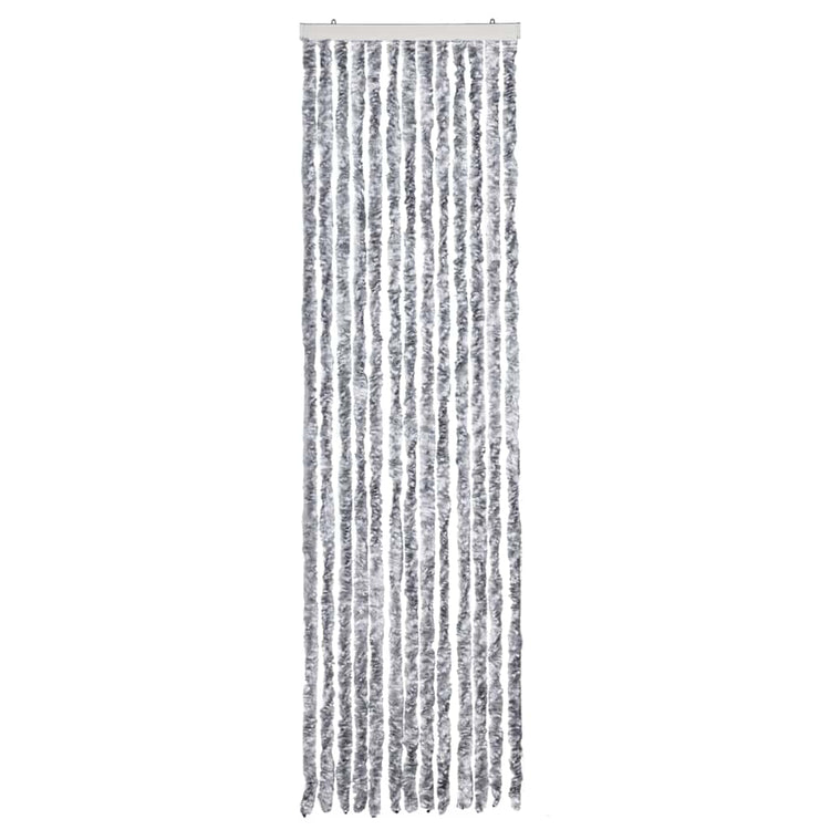Vidaxl vliegengordijn 56x200 cm chenille wit en grijs