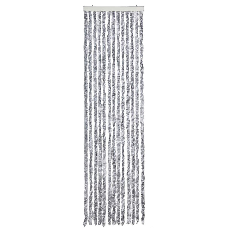 Vidaxl vliegengordijn 56x200 cm chenille wit en grijs