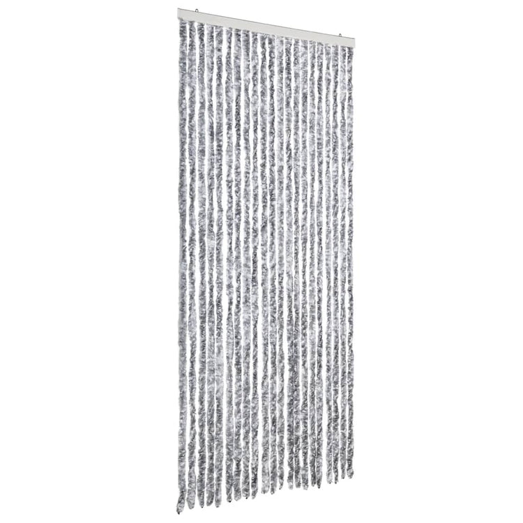 Vidaxl vliegengordijn 90x200 cm chenille wit en grijs