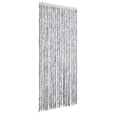 Vidaxl vliegengordijn 90x200 cm chenille wit en grijs