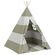 Vidaxl kindertent grijs en wit 120 x 120 x 150 cm massief grenenhout - afbeelding 2