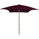 Vidaxl parasol met houten paal 200x300 cm bordeauxrood