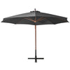 Vidaxl zweefparasol met paal 3,5x2,9 m massief vurenhout antraciet