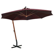 Vidaxl zweefparasol met paal 3,5x2,9 m massief vurenhout bordeauxrood - afbeelding 1