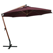 Vidaxl zweefparasol met paal 3,5x2,9 m massief vurenhout bordeauxrood - afbeelding 2