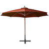 Vidaxl zweefparasol met paal 3,5x2,9 m massief vurenhout terracotta