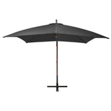 Vidaxl zweefparasol met paal 3x3 m massief vurenhout antracietkleurig - afbeelding 2