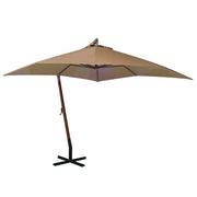 Vidaxl zweefparasol met paal 3x3 m massief vurenhout taupe - afbeelding 1
