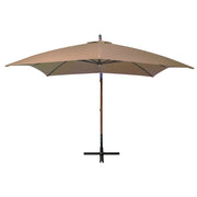 Vidaxl zweefparasol met paal 3x3 m massief vurenhout taupe - afbeelding 2