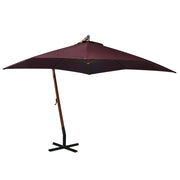 Vidaxl zweefparasol met paal 3x3 m massief vurenhout bordeauxrood - afbeelding 1