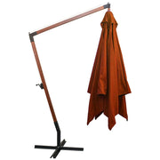 Vidaxl zweefparasol met paal 3x3 m massief vurenhout terracottakleurig - afbeelding 3
